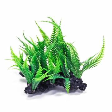 AQUATOP PD-T13 6"x7" Green Fern on Rock Aquarium Plant