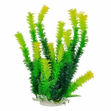 AQUATOP 12" - 20" Green Aquarium Plant with Light Tips and Weighted Base