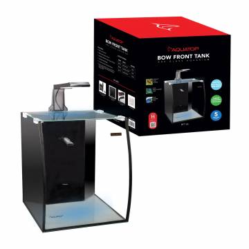 AQUATOP BFT-05 5 Gallon Vertical Bowfront Desktop Glass tank with Integrated Filtration