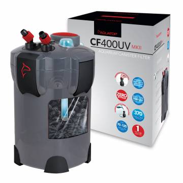AQUATOP CF-400UVMKII Canister 370 GPH Filter 4-Stage w/ Vortex Prime & 9W UV