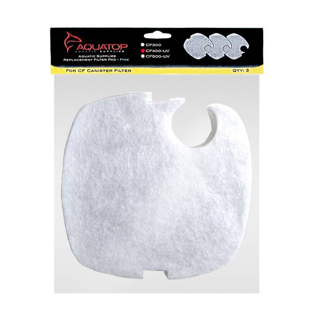 AQUATOP Replacement White Filter Pads 3-Pack for CF-400MKII Canister Filters, RFP-CF400