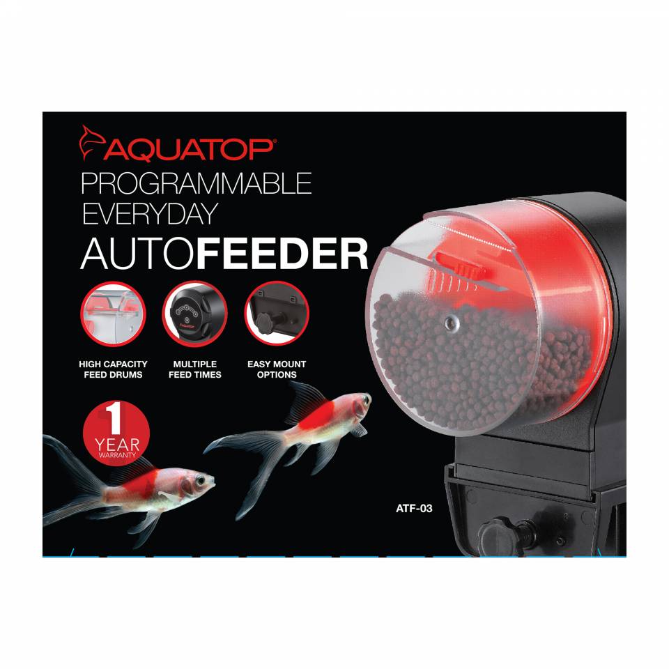 Aquatop Automatic Everyday Feeder 1 3 Feedings day includes 2 Feeding Drums ATF 03