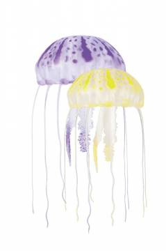 AQUATOP JF-02PY Purple and Yellow Floating Jellyfish Decor 2pk