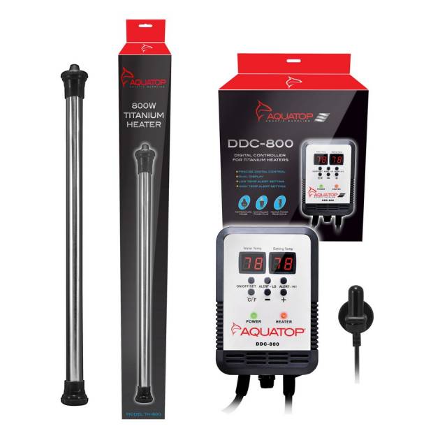 AQUATOP Digital Controller & 800W Titanium Aquarium Heater Combo