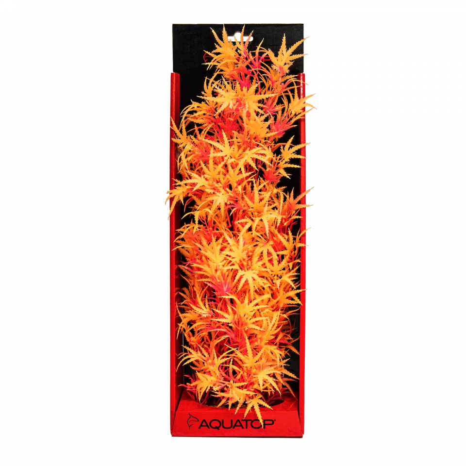 16-Inch Tangerine Vibrant Fluorescent Cannabis Plant | Aquatop