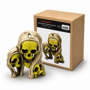 Aquatop Glowing Skull Trio Aquarium Ornament – Glow-in-the-Dark Multi-Cave Décor