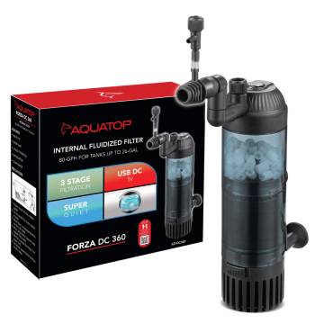 AQUATOP Forza DC Internal 360° Power Filter, 80-gph for Aquariums up to 26-Gallons FZI-DC360