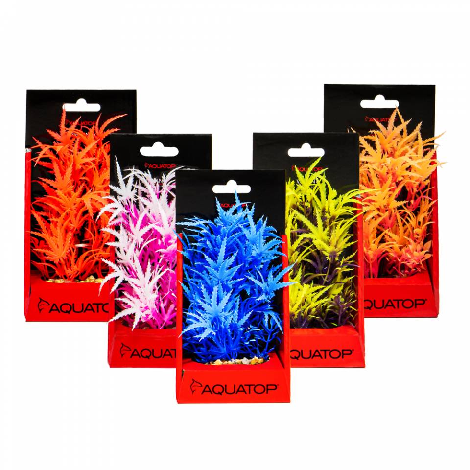 6-Inch Red Vibrant Fluorescent Cannabis Plant | Aquatop