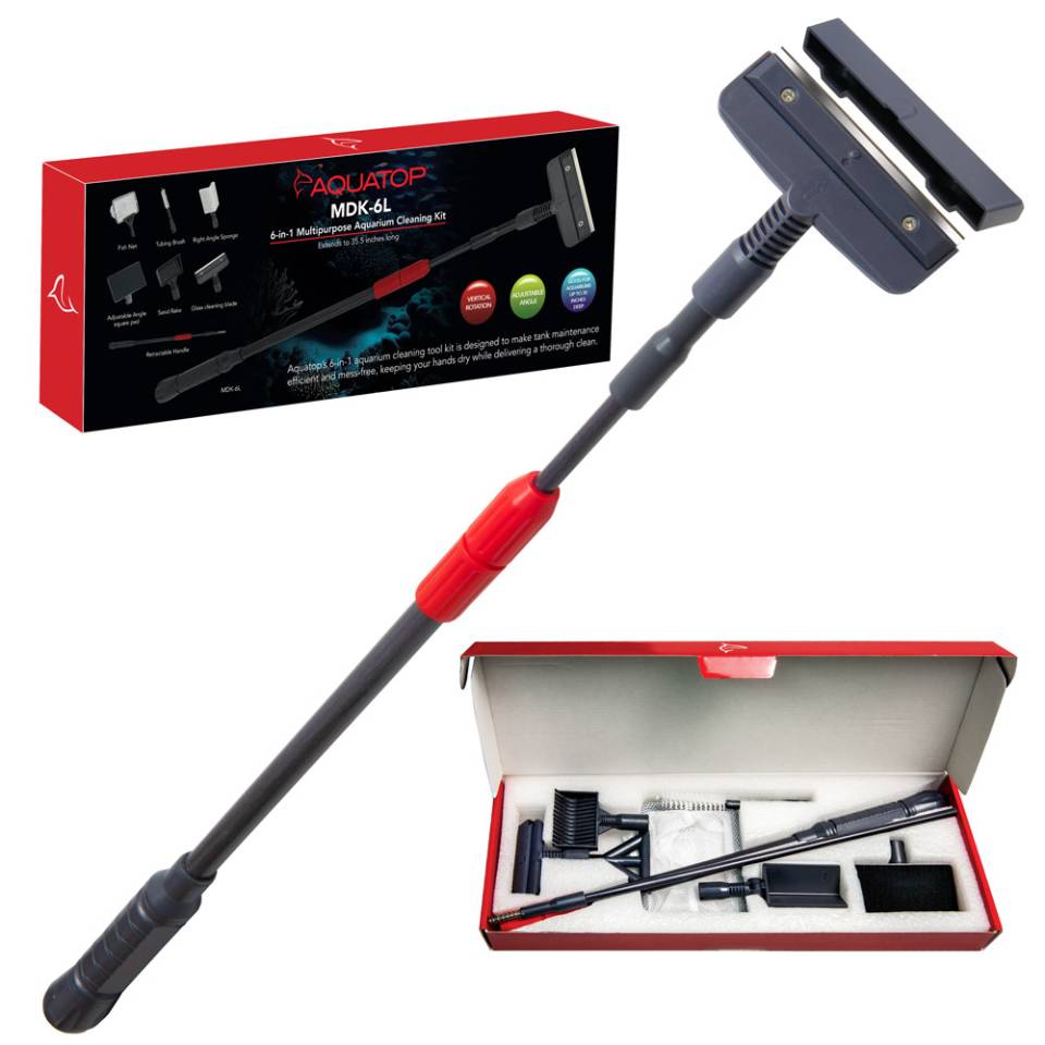 buy fish tanks cleaning accessories Aquarium Tool, 6 in 1 Aquarium Cleaning Kit Ideal for freshwater and marine tanks 6-in-1 Multipurpose Aquarium Cleaning Kit