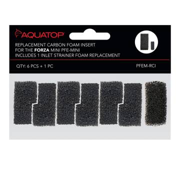 AQUATOP Replacement Carbon Foam Inserts (6-Pack) for the Forza Mini Hang-On Filter PFEM-RCI