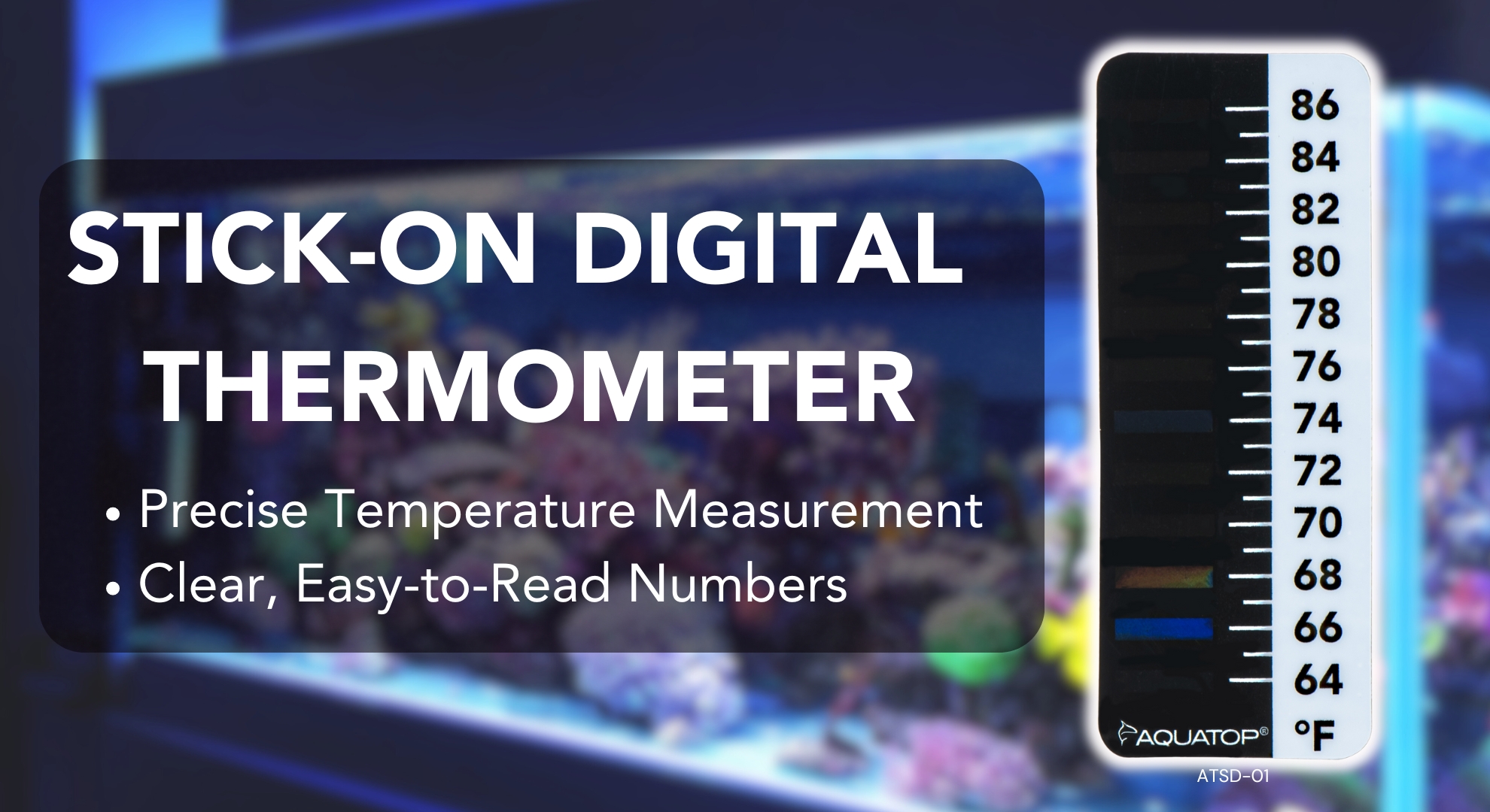 Aquatop Stick-On Digital Thermometer: Precise Temperature Monitoring for Your Tank